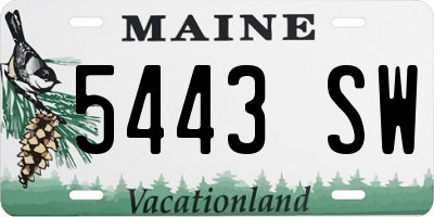 ME license plate 5443SW