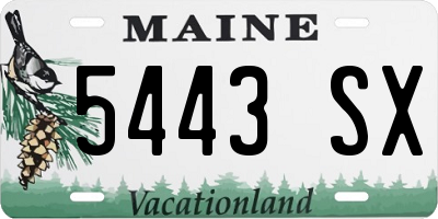 ME license plate 5443SX