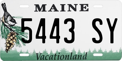 ME license plate 5443SY