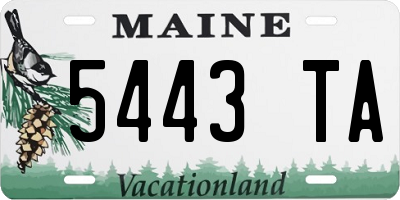 ME license plate 5443TA