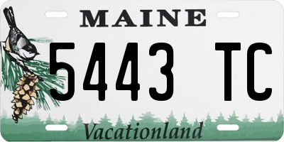 ME license plate 5443TC