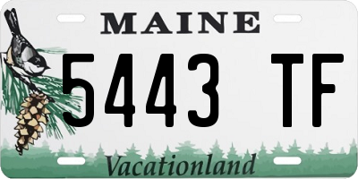 ME license plate 5443TF