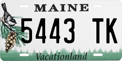 ME license plate 5443TK