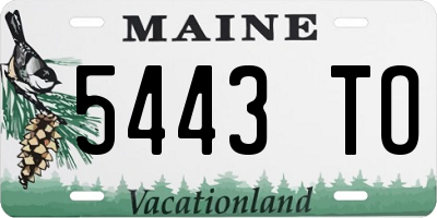 ME license plate 5443TO