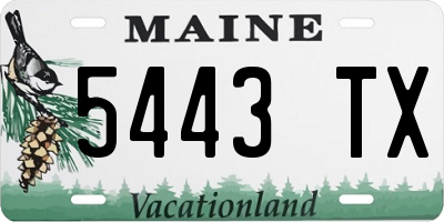 ME license plate 5443TX