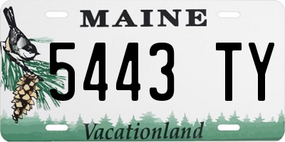 ME license plate 5443TY
