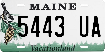 ME license plate 5443UA