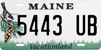 ME license plate 5443UB
