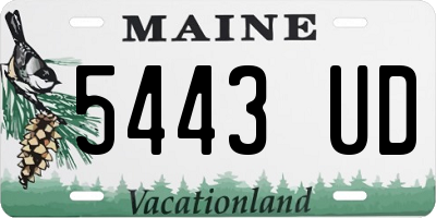 ME license plate 5443UD