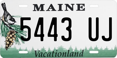 ME license plate 5443UJ