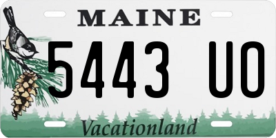 ME license plate 5443UO