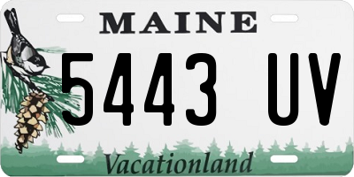 ME license plate 5443UV