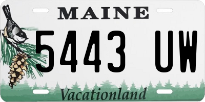 ME license plate 5443UW