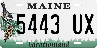 ME license plate 5443UX