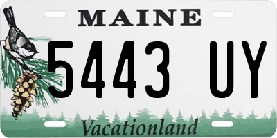 ME license plate 5443UY