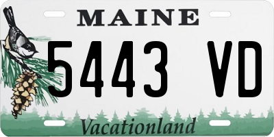 ME license plate 5443VD