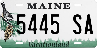 ME license plate 5445SA