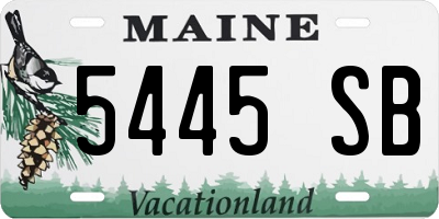 ME license plate 5445SB