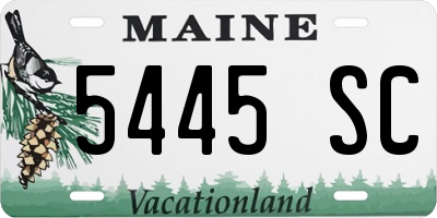 ME license plate 5445SC