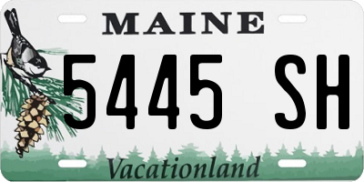 ME license plate 5445SH
