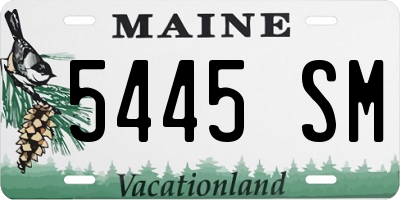 ME license plate 5445SM