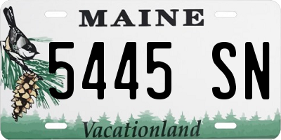 ME license plate 5445SN