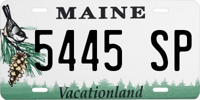 ME license plate 5445SP