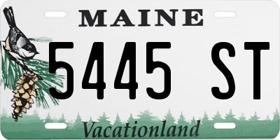 ME license plate 5445ST