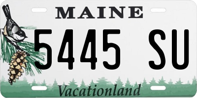 ME license plate 5445SU