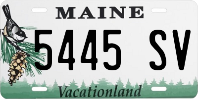 ME license plate 5445SV