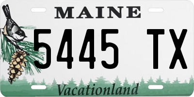 ME license plate 5445TX