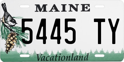ME license plate 5445TY
