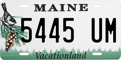 ME license plate 5445UM