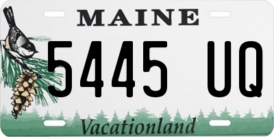 ME license plate 5445UQ
