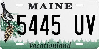 ME license plate 5445UV