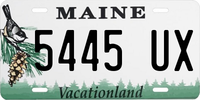 ME license plate 5445UX