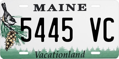 ME license plate 5445VC