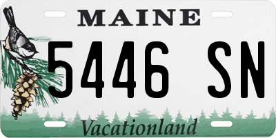 ME license plate 5446SN