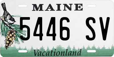ME license plate 5446SV