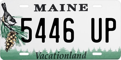 ME license plate 5446UP