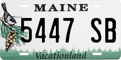 ME license plate 5447SB