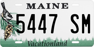 ME license plate 5447SM