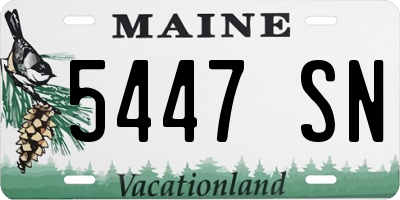 ME license plate 5447SN