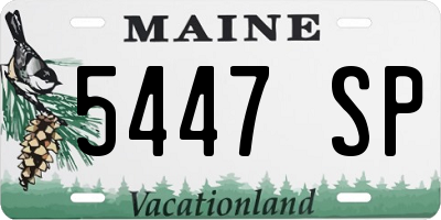 ME license plate 5447SP