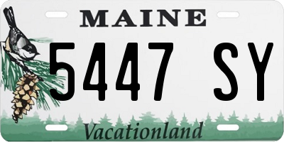 ME license plate 5447SY