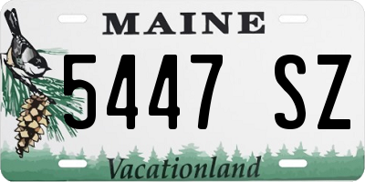 ME license plate 5447SZ