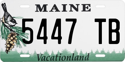 ME license plate 5447TB