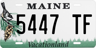 ME license plate 5447TF