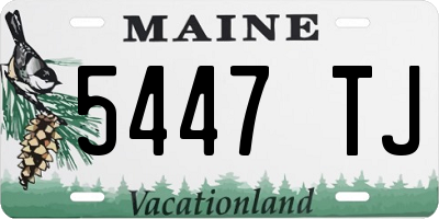 ME license plate 5447TJ
