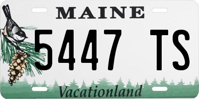 ME license plate 5447TS